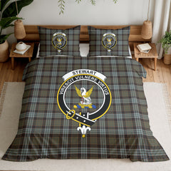 Stewart Old Weathered Tartan Crest Bedding Set