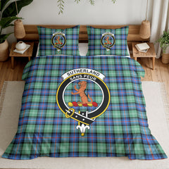 Sutherland Old Ancient Tartan Crest Bedding Set