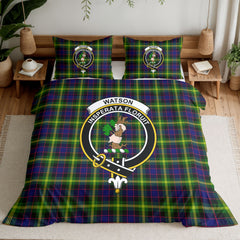 Watson Modern Tartan Crest Bedding Set