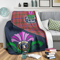 McRae Ancient Tartan Crest Premium Blanket - Thistle Style
