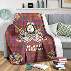 McRae Ancient Tartan Gold Courage Symbol Blanket
