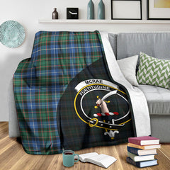 McRae Hunting Ancient Tartan Crest Blanket Wave Style