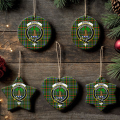 Bisset Tartan Crest Christmas Ceramic Ornament