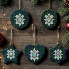 Black Watch Tartan Crest Christmas Ceramic Ornament