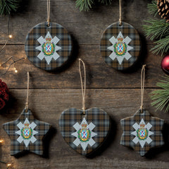 Black Watch Weathered Tartan Crest Christmas Ceramic Ornament