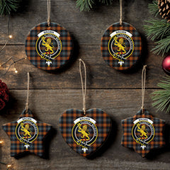 Brown Ancient Tartan Crest Christmas Ceramic Ornament