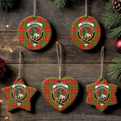 Burnett Ancient Tartan Crest Christmas Ceramic Ornament