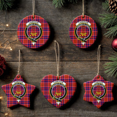 Cameron of Lochiel Modern Tartan Crest Christmas Ceramic Ornament