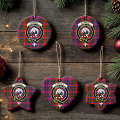 Carrick District Tartan Crest Christmas Ceramic Ornament