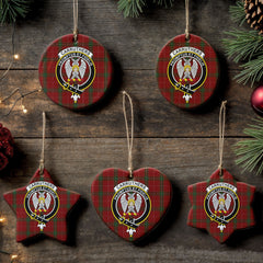 Carruthers Tartan Crest Christmas Ceramic Ornament