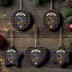 Chalmers Tartan Crest Christmas Ceramic Ornament