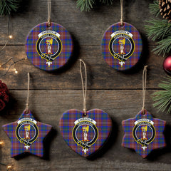 Chisholm Hunting Modern Tartan Crest Christmas Ceramic Ornament