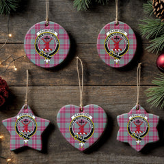 Crawford Ancient Tartan Crest Christmas Ceramic Ornament