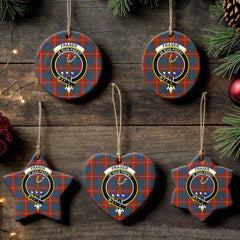 Fraser (of Lovat) Ancient Tartan Crest Christmas Ceramic Ornament