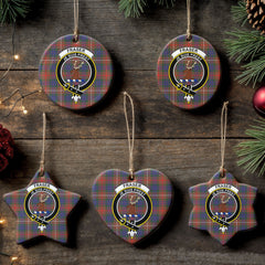 Fraser (of Lovat) Hunting Modern Tartan Crest Christmas Ceramic Ornament