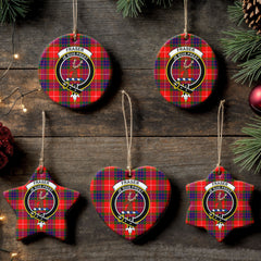 Fraser (of Lovat) Modern Tartan Crest Christmas Ceramic Ornament