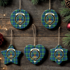 Gordon Ancient Tartan Crest Christmas Ceramic Ornament