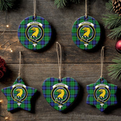 Haldane Tartan Crest Christmas Ceramic Ornament