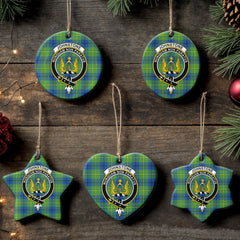 Johnstone Ancient Tartan Crest Christmas Ceramic Ornament
