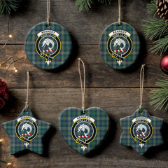 Kennedy Modern Tartan Crest Christmas Ceramic Ornament