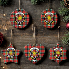 Kerr Ancient Tartan Crest Christmas Ceramic Ornament