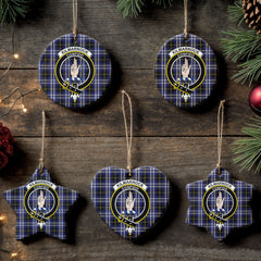 Kilmarnock Tartan Crest Christmas Ceramic Ornament