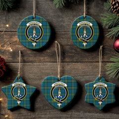 Kirkpatrick Ancient Tartan Crest Christmas Ceramic Ornament