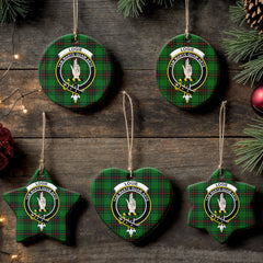 Logie Tartan Crest Christmas Ceramic Ornament
