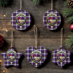 MacDonald Dress Modern Tartan Crest Christmas Ceramic Ornament