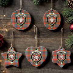 MacFarlane Ancient Tartan Crest Christmas Ceramic Ornament