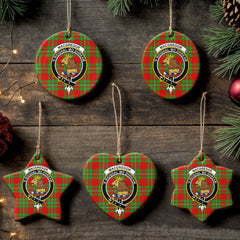 MacGregor Modern Tartan Crest Christmas Ceramic Ornament