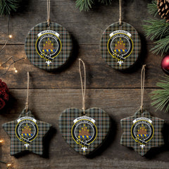 MacKenzie Weathered Tartan Crest Christmas Ceramic Ornament