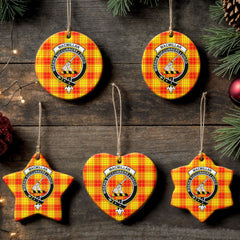 MacMillan Clan Tartan Crest Christmas Ceramic Ornament