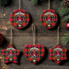 MacNaughton Modern Tartan Crest Christmas Ceramic Ornament