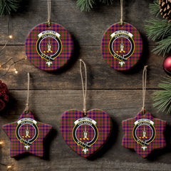 McIntyre Modern Tartan Crest Christmas Ceramic Ornament