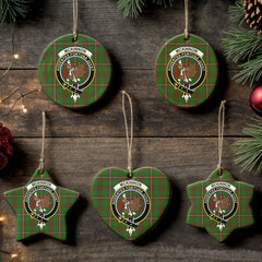 McKinnon Hunting Modern Tartan Crest Christmas Ceramic Ornament