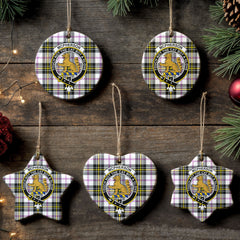 McPherson Dress Modern Tartan Crest Christmas Ceramic Ornament