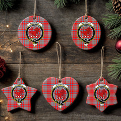 Moubray Tartan Crest Christmas Ceramic Ornament