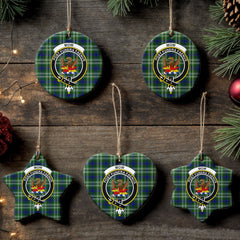 Mow Tartan Crest Christmas Ceramic Ornament