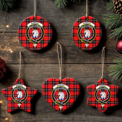 Ramsay Modern Tartan Crest Christmas Ceramic Ornament