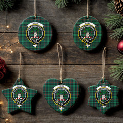 Ross Hunting Modern Tartan Crest Christmas Ceramic Ornament