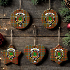 Seton Hunting Modern Tartan Crest Christmas Ceramic Ornament