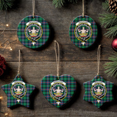 Urquhart Broad Red Ancient Tartan Crest Christmas Ceramic Ornament