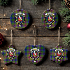 Whitefoord Tartan Crest Christmas Ceramic Ornament