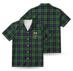 Leslie Hunting Tartan Crest Hawaiian Shirt