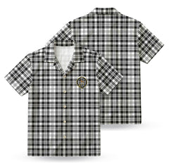 Scott Black & White Modern Tartan Crest Hawaiian Shirt