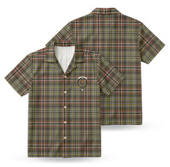 Scott Green Weathered Tartan Crest Hawaiian Shirt
