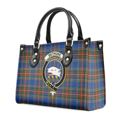 Bethune Ancient Tartan Crest Leather Handbag