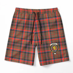 Cumming Hunting Weathered Tartan Crest Men's Beach Shorts