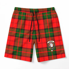 Dunbar Modern Tartan Crest Men's Beach Shorts